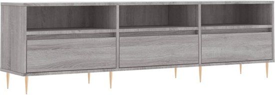 vidaXL Tv-meubel 150x30x44,5 cm bewerkt hout grijs sonoma eikenkleurig