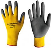 Goodyear — werkhandschoenen maat 8 in ademend nylon- en latexschuim, mosterd/zwarte kleur, stevige grip en comfort voor dagelijkse professionele activiteiten