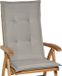 Beautissu Loft HL Coussin de jardin Haut dossier - 120 x 50 cm - Gris clair Coussin - Coussin de siège Coussin de chaise de jardin résistant aux UV et à la lumière