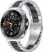Strap-it Bracelet en acier - Bracelet en Inox avec fermoir papillon adapté pour Samsung Galaxy Watch 9 (40/44mm) / Watch 8 (40/44mm) / 8 Classic (46mm) - argent/noir