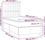 vidaXL Boxspring met matras fluweel donkergrijs 100x200 cm