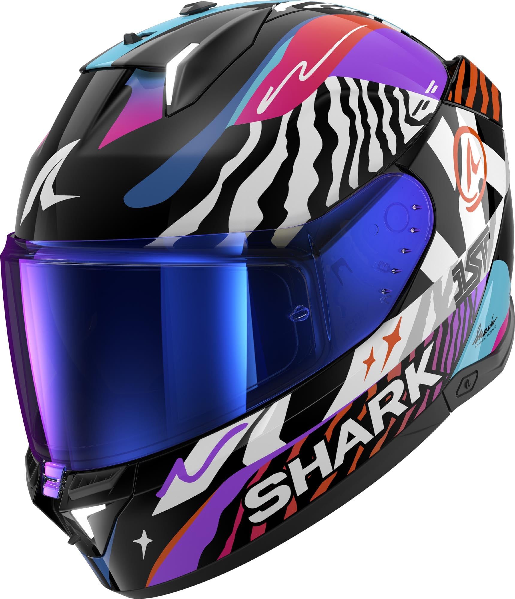 Shark Skwal i3 Speed Fancy Helm - Zwart/wit/oranje - Maat S
