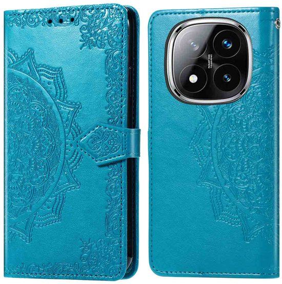 imoshion Hoesje - Geschikt voor Xiaomi Redmi Note 14 Pro (4G) - Mandala Bookcase - Turquoise