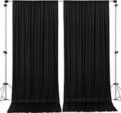 AK TRADING CO. 10ft x 8ft polyester achtergrond gordijnen gordijnen panelen met stang zakken - huwelijksceremonie partij huisvenster decoraties - zwart