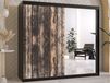 Armoire TODY 2 portes coulissantes 200 cm noir mat avec miroir