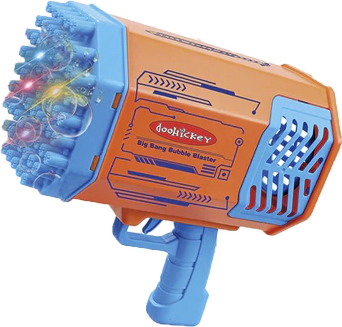 Venteo Bazooka Bubble gun, Bellenblaas pistool – blauw/geel - Bellenblazer - Bellenblaasmachine voor kinderen, volwassenen, feestjes en bruiloften – incl. batterij en oplader