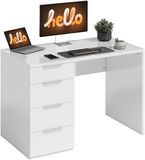 HOMCOM Schrijftafel - Spaanplaat - 110x61,5x75cm - Glanzend wit