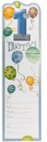 Unique - 1st Birthday Invitation Cards - Blue - 6 pcs - A6