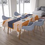 Bonamaison Tafelkleed, Anti-Mold, Sneldrogend, Waterdicht, 100% Polyester Tafellaken, Oranje, gebroken wit, 140 x 200 Cm - Ontworpen en Vervaardigd in Turkije
