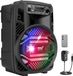 Pyle Speaker, Draagbare Bluetooth Luidspreker, Oplaadbare PA Systeem, 300W, Microfooningang, Radio, USB, MP3, Inclusief Afstandsbediening en Stroomadapter, Met DJ-Lichten, Zwart