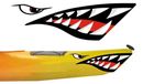 Sticker requin - Étanche - 35,5 x 12 cm - Set de 2 - Pour kayak et bateau
