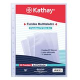 Kathay 86556200 - verpakking met 20 geperforeerde hoezen, A4, 11 gaten, standaard polypropyleen