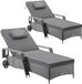 Casaria Ligbed - Set van 2 Kunststof 193x90x43cm - Grijs/Antraciet