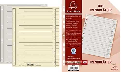 Exacompta 381550B scheidingsbladen met perforatie, chamois