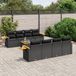 Maison Exclusive - Ensemble de meubles de jardin 9 pièces avec canapé et coussins, noir, en polyrotin
