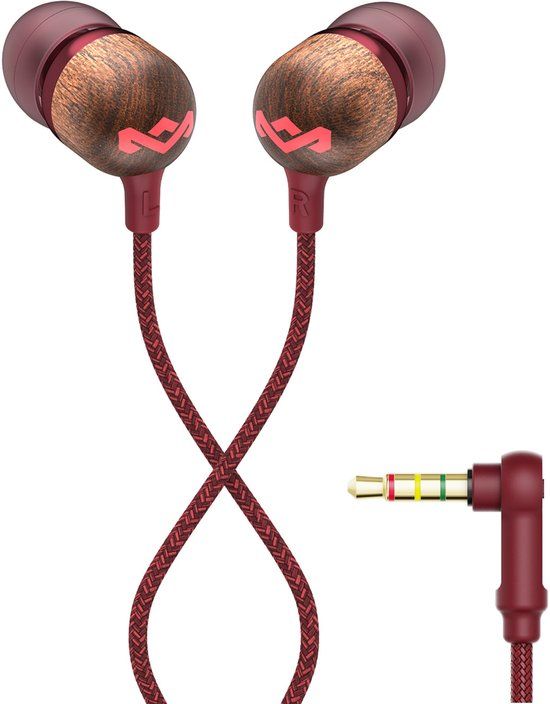 The House Of Marley House of Marley Smile Jamaica Headset Bedraad In-ear Rood, Hout