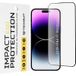 Techsuit Film de protection d'écran pour Apple iPhone 14 Pro Max, Verre trempé, Collage intégral, Noir