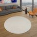 TT Home Tapis de salon Kurflor uni design moderne et intemporel 120 x 120 cm Rond beige