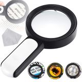 Loupe à main pour la lecture - Grossissement 30x - Grande lentille - Convient aux livres, journaux et magazines - Noir