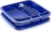 PLASTICFORTE Afdruiprek - met lekbak - donker blauw - 39 x 39 cm