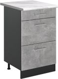 Vicco Keukenonderkast R-Line, Beton/Antraciet, 50 cm marmer werkblad