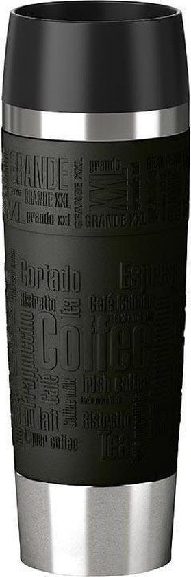 Emsa TRAVEL MUG Grande - Thermosbeker - Zwart/RVS - 0.5L