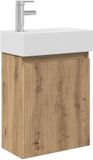 vidaXL Badkamermeubel met kraan Artisanaal eiken 45,5 x 22,5 x 84 cm