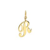 Lucardi Dames Stainless steel goldplated letterhanger - R - Goudkleurig