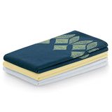 AmeliaHome Set van 3 theedoeken, katoen, keukenhanddoeken, 50 x 70 cm, geometrisch patroon, Letty, lichtblauw, donkerblauw, geel