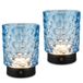 BRILONER Sunora - Set van 2 Tafellampen oplaadbaar - snoerloze lamp - glazen lamp - dimbaar - blauw - Ø11 x 15 cm