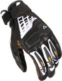 Macna Haros Motorfiets handschoenen - Wit/oranje/zwart - Leer - Maat XL