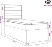 vidaXL Boxspringbed met matras, donkergrijs, 100 x 200 cm, stof