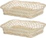 Paardekooper Panier à pain rectangulaire - 2x - 22 x 30 x 6 cm - panier rotin/osier - beige