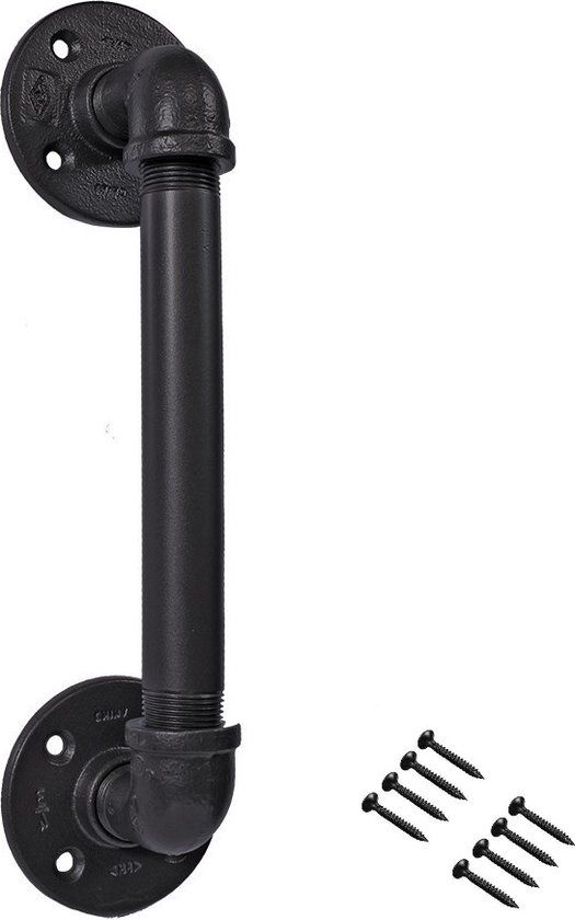 Industriële Schuifdeurgreep Zwart 25cm - Metaal - Design - Binnendeur