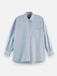 Scotch & Soda Dames Blouse 42 Katoen Elastaan Wit Blauw