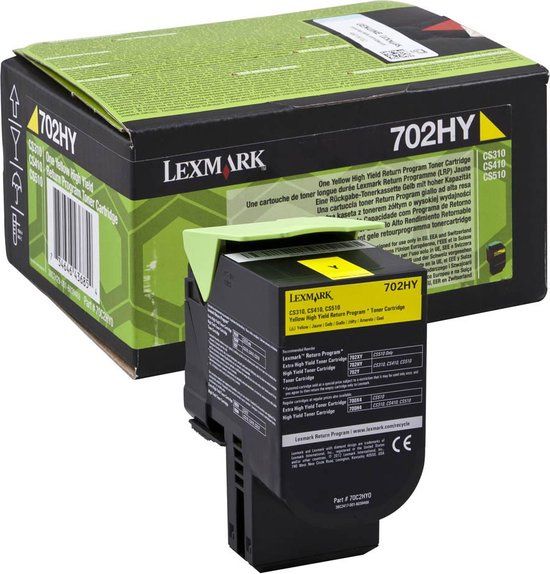 Lexmark 702HY R Yellow Toner Cartridge - 3,000 Pages