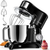 Merkloos Keukenmachine kneedmachine - 6,5 liter - 1300 W - Roestvrij staal - Met 3 accessoires