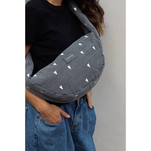 Studio Noos denim crossbody tas Denim Hearts Mini grijs