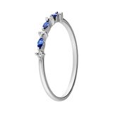 Lucardi Dames Zilveren ring blauw/wit zirkonia