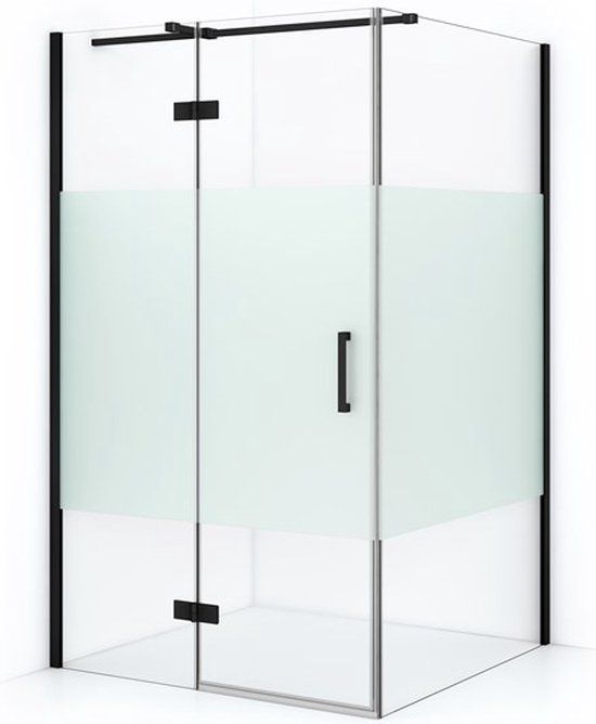 Maxaro Douchecabine Diamond 110x80cm 8mm Helder Veiligheidsglas Mat Zwart