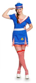 Folat Matrozenjurk Vrouw 3delig - Verkleedkleding - Maat S/M