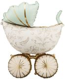 PartyDeco Folieballon Kinderwagen 67x96 cm Mintgroen