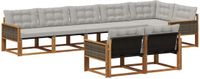 vidaXL Acacia Hout Hoek Loungeset 8-Zits Naturel en Lichtgrijs