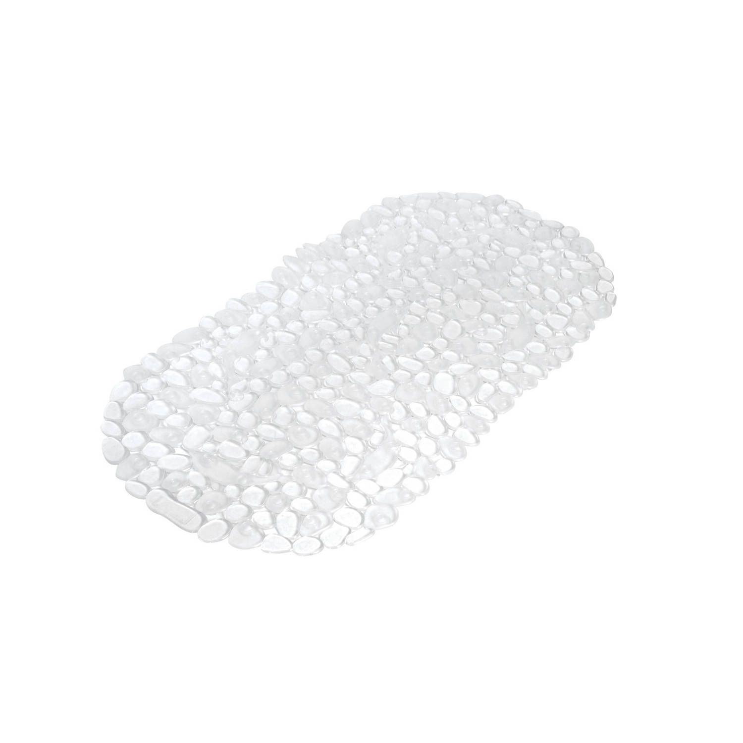Badmat Anti slip - Transparant - 36 x 69 cm - Ovaal - Kiezelsteen patroon - Schimmelbestendig