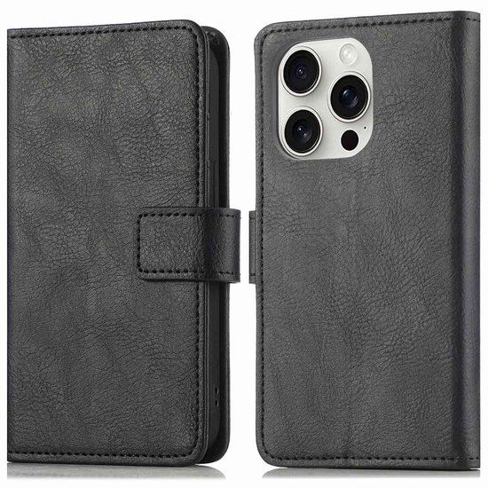 imoshion Luxe Bookcase voor de Apple iPhone 16 Pro - Zwart