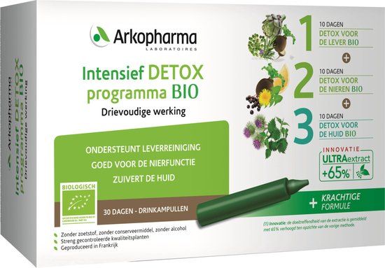 Arkofluids Intensief detox programma bio drinkampullen - 30 stuks