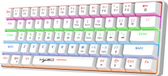 HXSJ V900 - Clavier de jeu filaire - Mécanique - RGB - Blue Switch - 61 Touches - QWERTY - Blanc