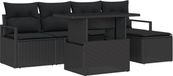 vidaXL - Tuinbank - Set - 6 - st - Zwart - poly - rattan