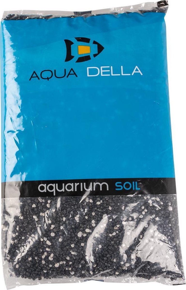 Aqua-della Aqua Della Aquarium Grind mix zwart/wit - Inhoud: 10 Kilo - Korrel 2 tot 4mm zwart