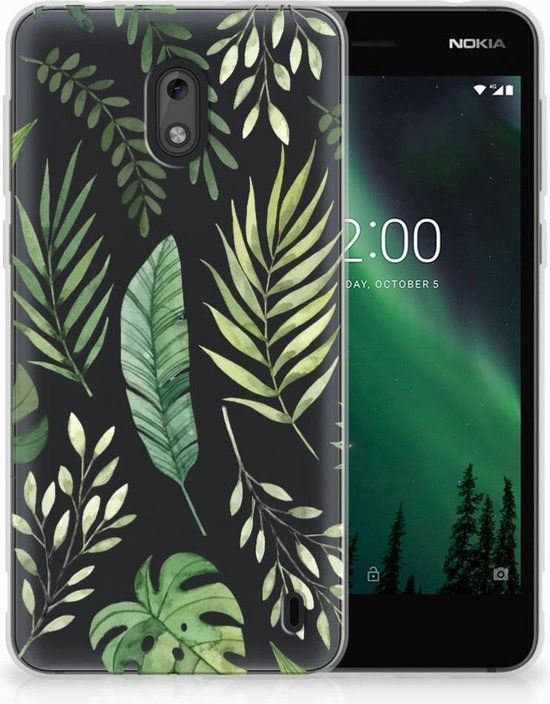 B2Ctelecom Nokia 2 Uniek TPU Hoesje Leaves - Back Cover - Multi